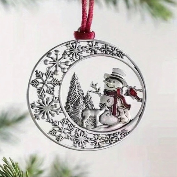 Silver Snowman Ornament (NIP) - Picture 1 of 3